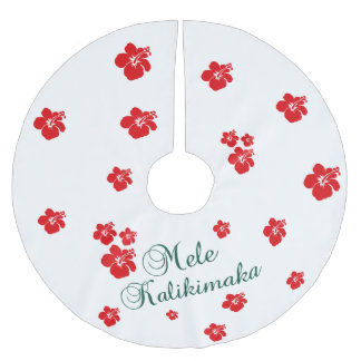 Falda Para El Árbol De Navidad De Poliéster Navidad hawaiano el | Mele Kialikimaka