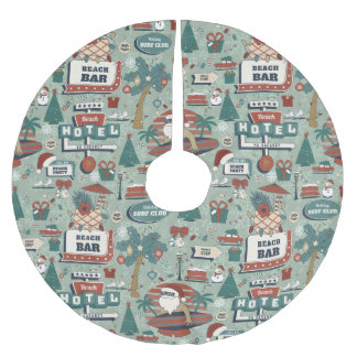 Falda Para El Árbol De Navidad De Poliéster navidad julio ruta 25 playa tropical papá noel
