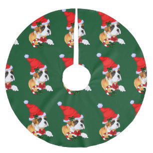 Falda Para El Árbol De Navidad De Poliéster Navidad lindo del perro del boxeador
