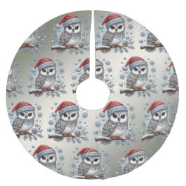 Falda Para El Árbol De Navidad De Poliéster Navidad Owl Tree Skirt