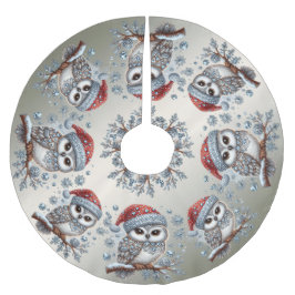 Falda Para El Árbol De Navidad De Poliéster Navidad Owl Tree Skirt