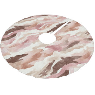 Falda Para El Árbol De Navidad De Poliéster Navidades abstractos de chocolate negro crema rosa