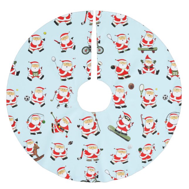 Falda Para El Árbol De Navidad De Poliéster Navidades aficionados al deporte (Anverso)