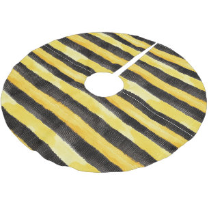 Falda Para El Árbol De Navidad De Poliéster Navidades Amarillos de Oro Negro de Honey Bee