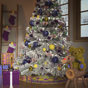 Falda Para El Árbol De Navidad De Poliéster Navidades amarillos rotos