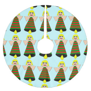 Falda Para El Árbol De Navidad De Poliéster Navidades Ángel Bell Tree Skirt