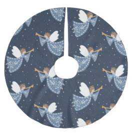 Falda Para El Árbol De Navidad De Poliéster Navidades Angel Peace on Earth Religious