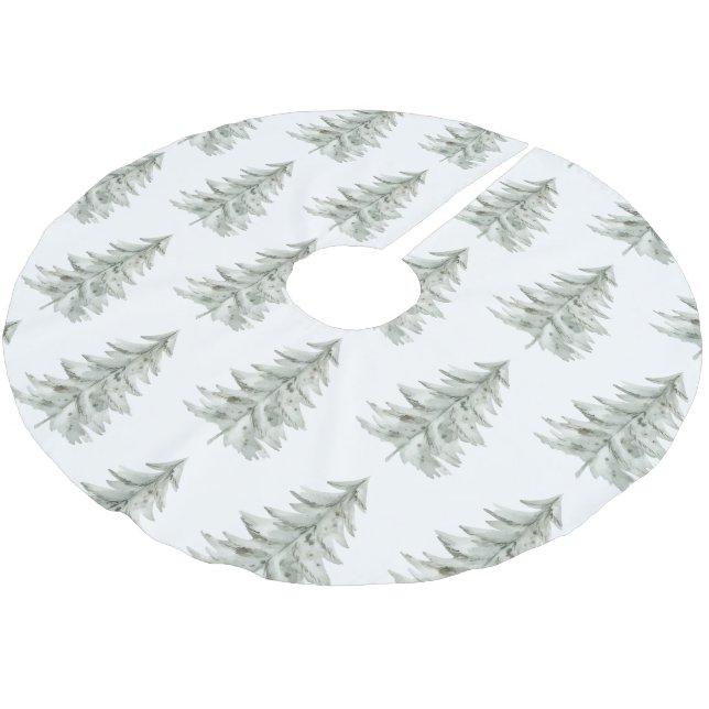 Falda Para El Árbol De Navidad De Poliéster Navidades Árboles verdes blancos (Angular)