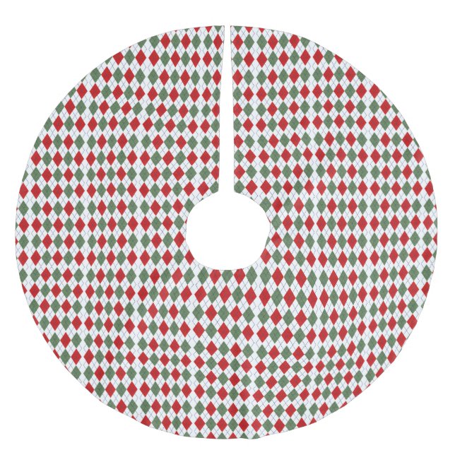 Falda Para El Árbol De Navidad De Poliéster Navidades Argyle Tree Skirt (Anverso)