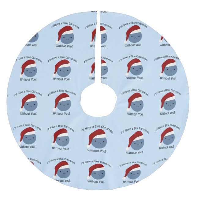 Falda Para El Árbol De Navidad De Poliéster ¡Navidades azules sin ti! (Anverso)