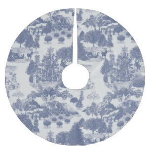 Falda Para El Árbol De Navidad De Poliéster Navidades azules Winter Wonderland