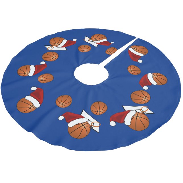 Falda Para El Árbol De Navidad De Poliéster Navidades Baloncesto (Angular)
