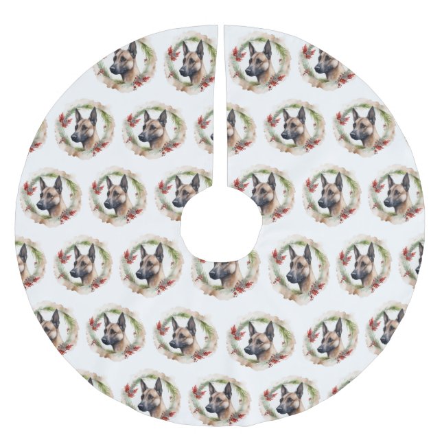 Falda Para El Árbol De Navidad De Poliéster Navidades belgas malineses escriben presentación f (Anverso)