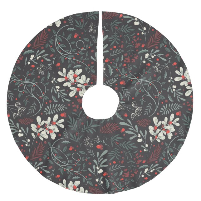 Falda Para El Árbol De Navidad De Poliéster Navidades Berries (Anverso)