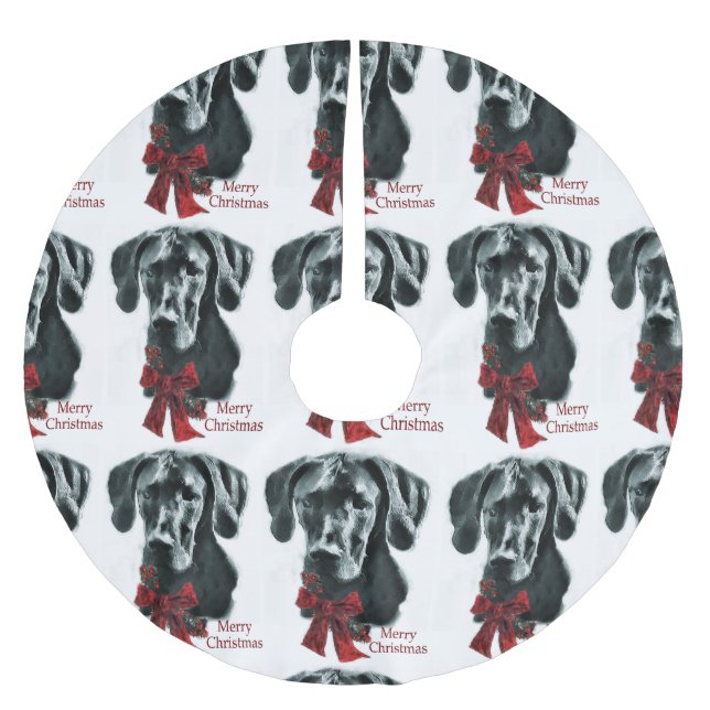 Falda Para El Árbol De Navidad De Poliéster Navidades Black Great Dane (Anverso)