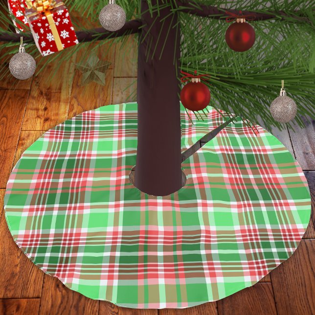 Falda Para El Árbol De Navidad De Poliéster Navidades blancos rojos clásicos y festivos (Subido por el creador)