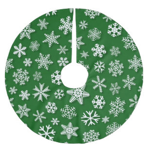 FALDA PARA EL ÁRBOL DE NAVIDAD DE POLIÉSTER NAVIDADES BLANCOS VERDES BRILLANTES PATRONES DE MA