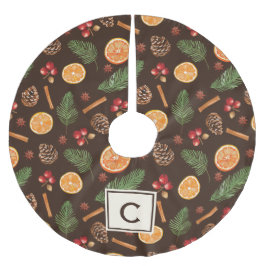 Falda Para El Árbol De Navidad De Poliéster Navidades botánicos rusos de monograma personaliza