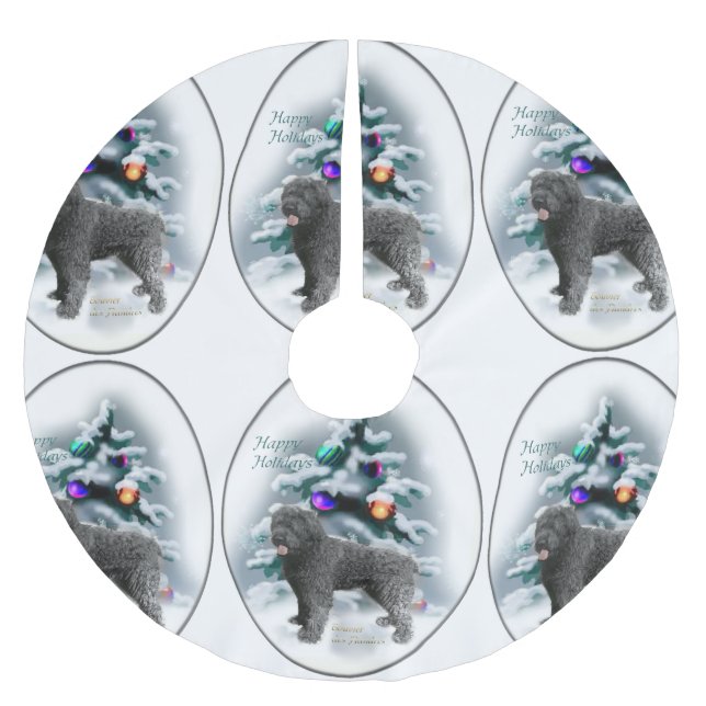 Falda Para El Árbol De Navidad De Poliéster Navidades Bouvier des Flandres (Anverso)