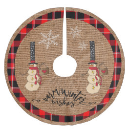 Falda Para El Árbol De Navidad De Poliéster Navidades - Calurosos deseos de invierno - Hombre 