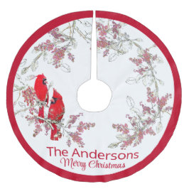Falda Para El Árbol De Navidad De Poliéster navidades cardenales de poliéster cepillado de árb