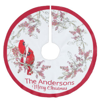 Falda Para El Árbol De Navidad De Poliéster navidades cardenales de poliéster cepillado de árb