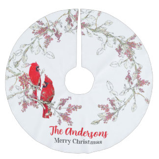 Falda Para El Árbol De Navidad De Poliéster Navidades cardinal Tree Skirt