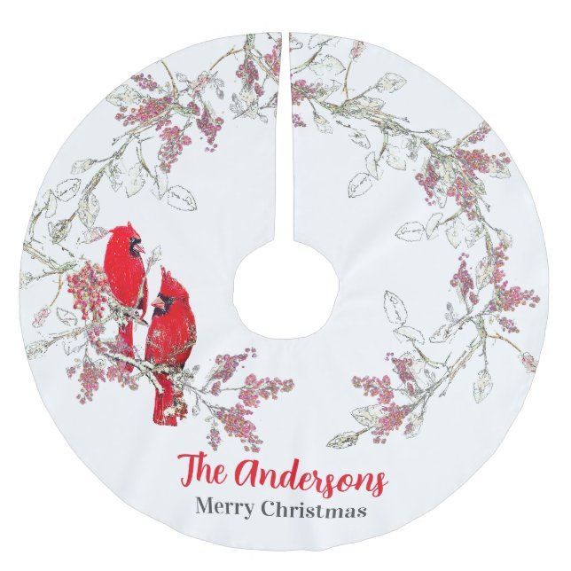 Falda Para El Árbol De Navidad De Poliéster Navidades cardinal Tree Skirt (Anverso)