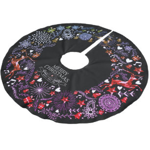 Falda Para El Árbol De Navidad De Poliéster Navidades Celebración Chalkboard Circle