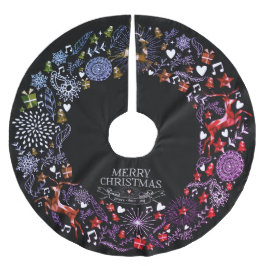 Falda Para El Árbol De Navidad De Poliéster Navidades Celebración Chalkboard Circle
