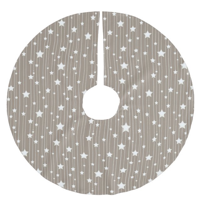 Falda Para El Árbol De Navidad De Poliéster Navidades colgando estrellas blancas envolviendo p (Anverso)