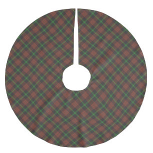 Falda Para El Árbol De Navidad De Poliéster Navidades color verde rojo negro oscuro patrón ele
