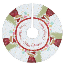 Falda Para El Árbol De Navidad De Poliéster Navidades con copos de nieve de pino de reno