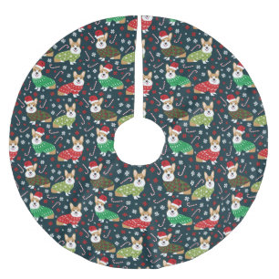 Falda Para El Árbol De Navidad De Poliéster Navidades Corgi sudadera falda de árbol - perro l