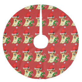 Falda Para El Árbol De Navidad De Poliéster Navidades Cute Jack Russell Terrier