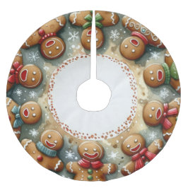 Falda Para El Árbol De Navidad De Poliéster Navidades de acuarela Motif Holiday Gingerbread Me