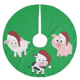 Falda Para El Árbol De Navidad De Poliéster Navidades de animales de granja