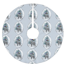 Falda Para El Árbol De Navidad De Poliéster Navidades de Bedlington Terrier