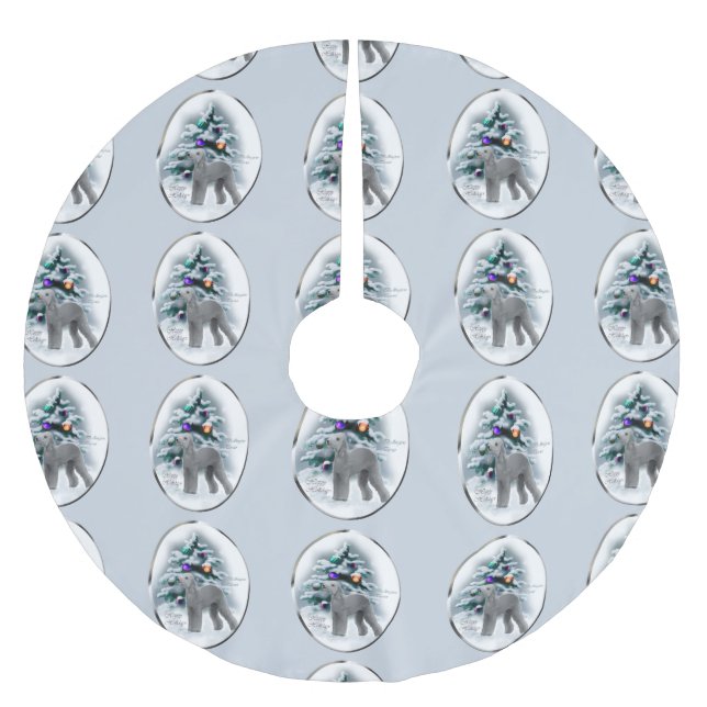 Falda Para El Árbol De Navidad De Poliéster Navidades de Bedlington Terrier (Anverso)