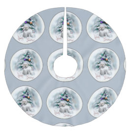 Falda Para El Árbol De Navidad De Poliéster Navidades de Bichon Frise