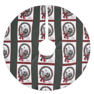 Falda Para El Árbol De Navidad De Poliéster Navidades de Bulldog de Francia