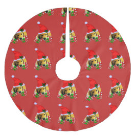 Falda Para El Árbol De Navidad De Poliéster Navidades de Cachorros de Golden Retriever