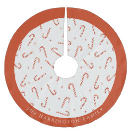 Falda Para El Árbol De Navidad De Poliéster Navidades de Candy Cane con nombre personalizado