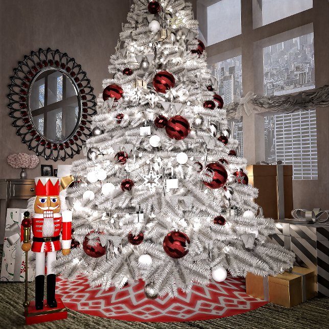 Falda Para El Árbol De Navidad De Poliéster Navidades de Crimson Lace (Subido por el creador)