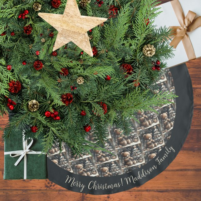 Falda Para El Árbol De Navidad De Poliéster Navidades de Cute Teddy Bear (Subido por el creador)