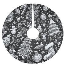 Navidades de dibujo de bollo blanco negro Motif Ho