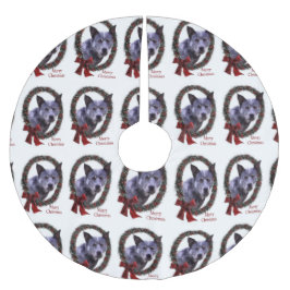 Falda Para El Árbol De Navidad De Poliéster Navidades de ganado vacuno australiano Merry