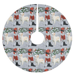 Falda Para El Árbol De Navidad De Poliéster Navidades de Golden Retriever