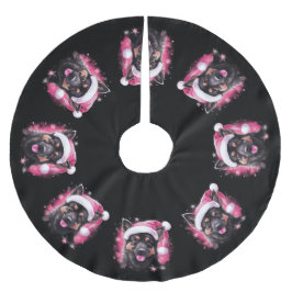 Falda Para El Árbol De Navidad De Poliéster Navidades de la falda del árbol del perro