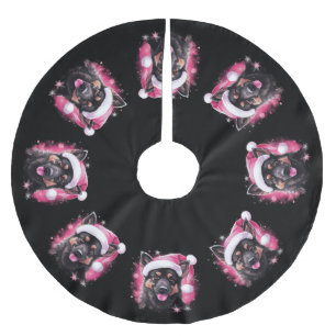 Falda Para El Árbol De Navidad De Poliéster Navidades de la falda del árbol del perro